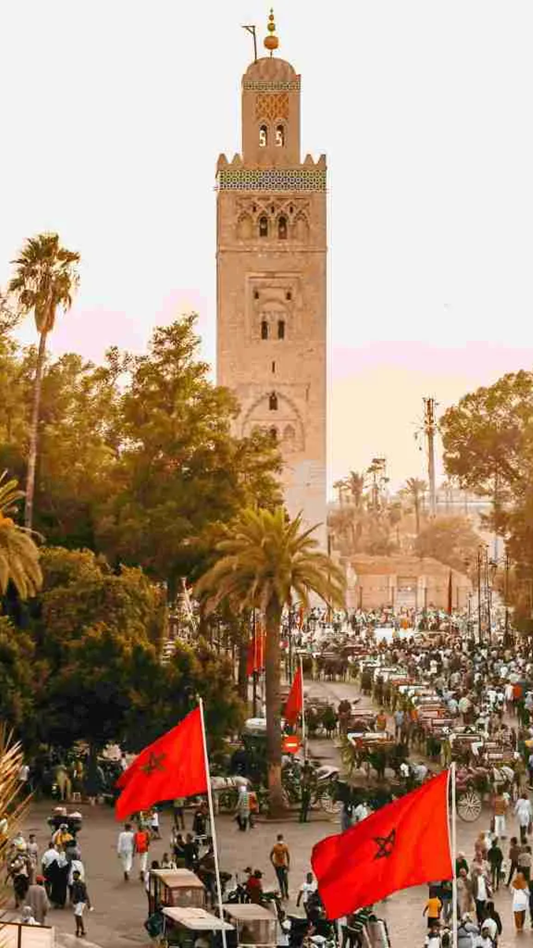 The Koutoubia Mosque stands tall as Marrakech’s iconic landmark — a 12th-century masterpiece with a 77-meter-high minaret, guiding locals and stunning visitors with its timeless elegance